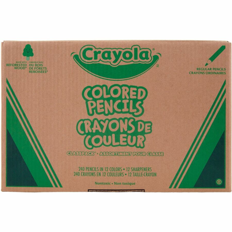Crayola Classpack Coloured Pencils Assorted Colours 240/cse - Front
