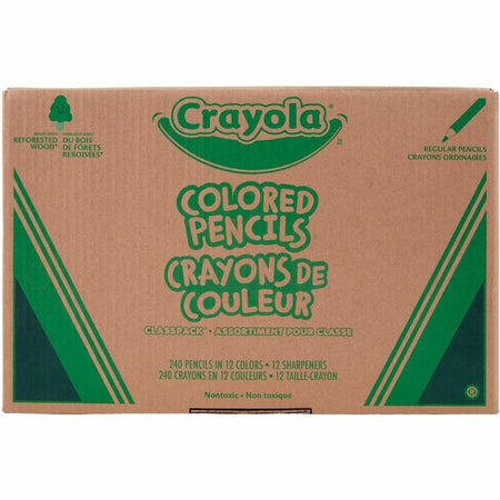 Crayola Classpack Coloured Pencils Assorted Colours 240/cse - Front