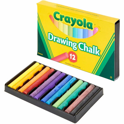 Crayola Colored Drawing Chalk Sticks: Assorted Non-toxic 12-Pack - Chalks