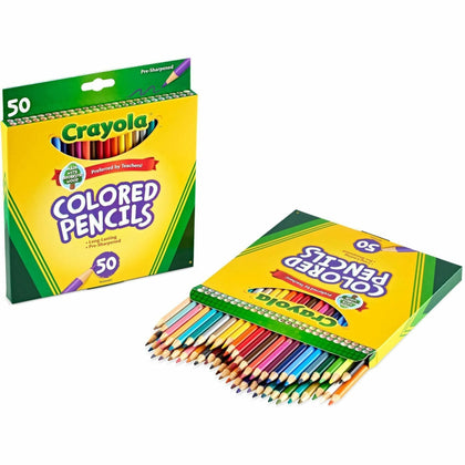 Crayola Colored Pencils: 50 Set 3.3mm Lead Wood Barrel - Specialty Marking & Pencils