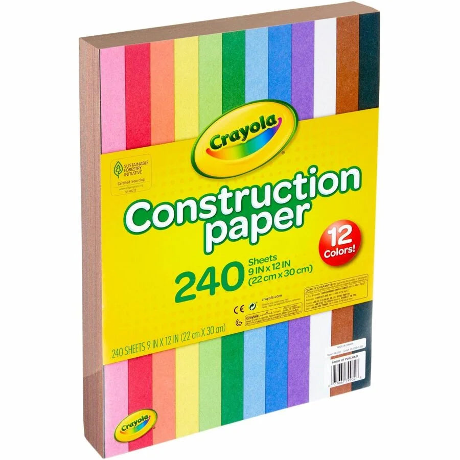Crayola Construction Paper: Vibrant Art Supplies - 240 Sheets 9x12 Inches - Paper