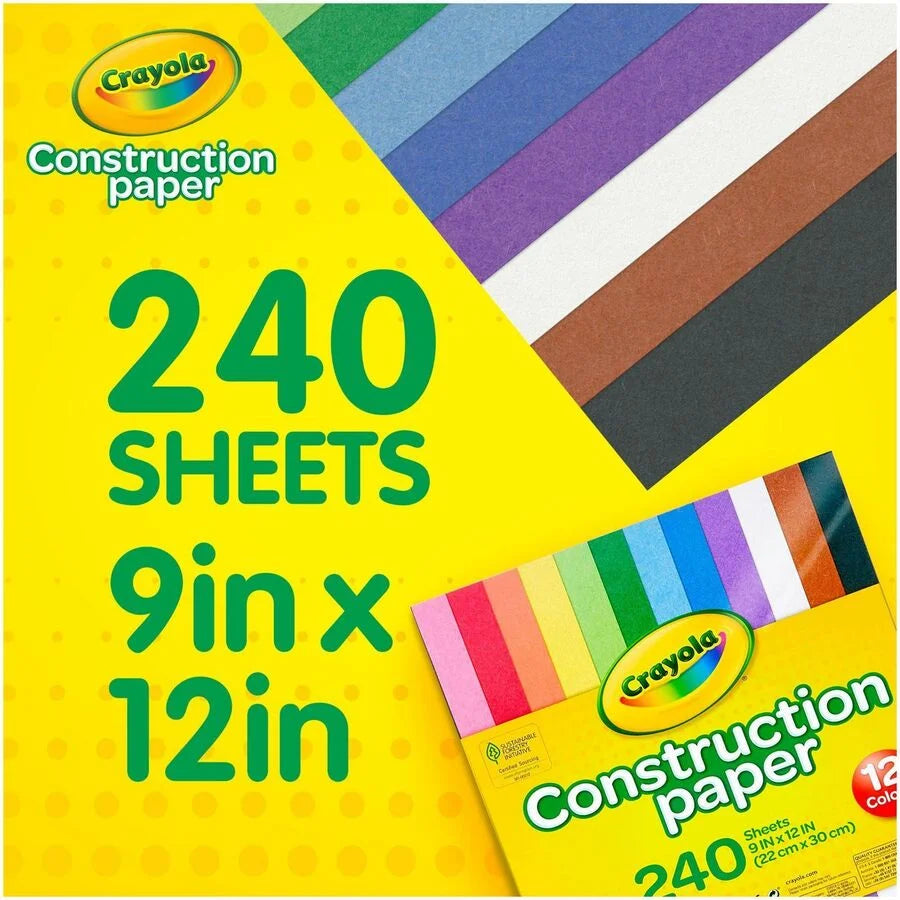 Crayola Construction Paper: Vibrant Art Supplies - 240 Sheets 9x12 Inches - Paper