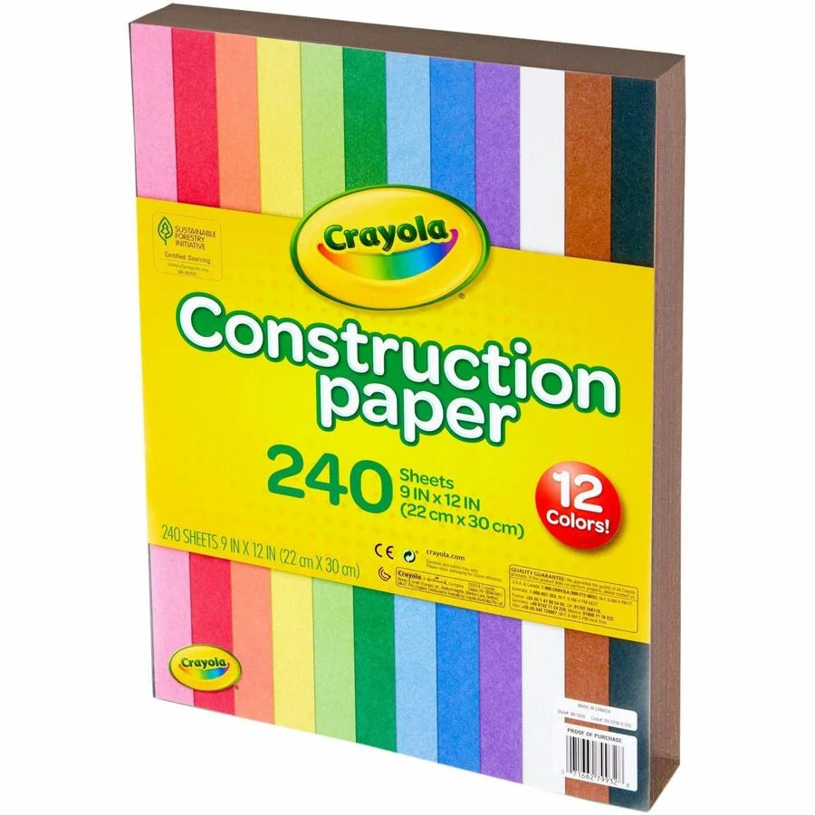 Crayola Construction Paper: Vibrant Art Supplies - 240 Sheets 9x12 Inches - Paper