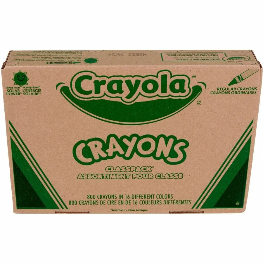Crayola Crayon Classpack: 800 Count 16 Colors for Kids - Assorted Vibrant Shades - 800/Box - Crayons