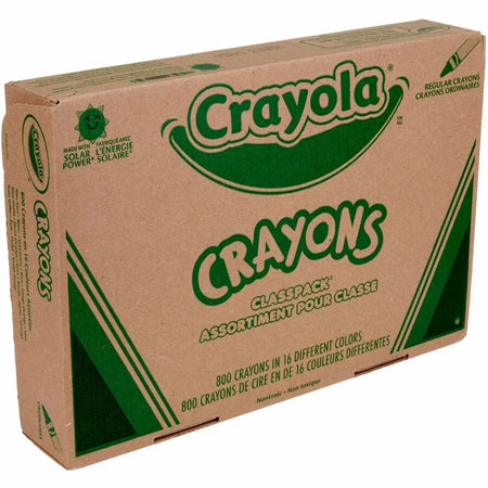 Crayola Crayon Classpack: 800 Count 16 Colors for Kids - Assorted Vibrant Shades - 800/Box - Crayons