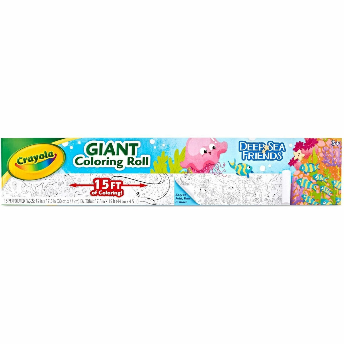 Crayola Deep Sea Friends Giant Coloring Roll - Dive into Underwater Fun - Books