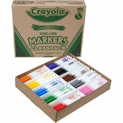Crayola Fine Point Marker Classpack - 10 Colors - 200 Markers - Art