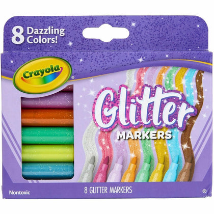 Crayola Glitter Markers: 8-Color Bullet Point Set - Art Markers