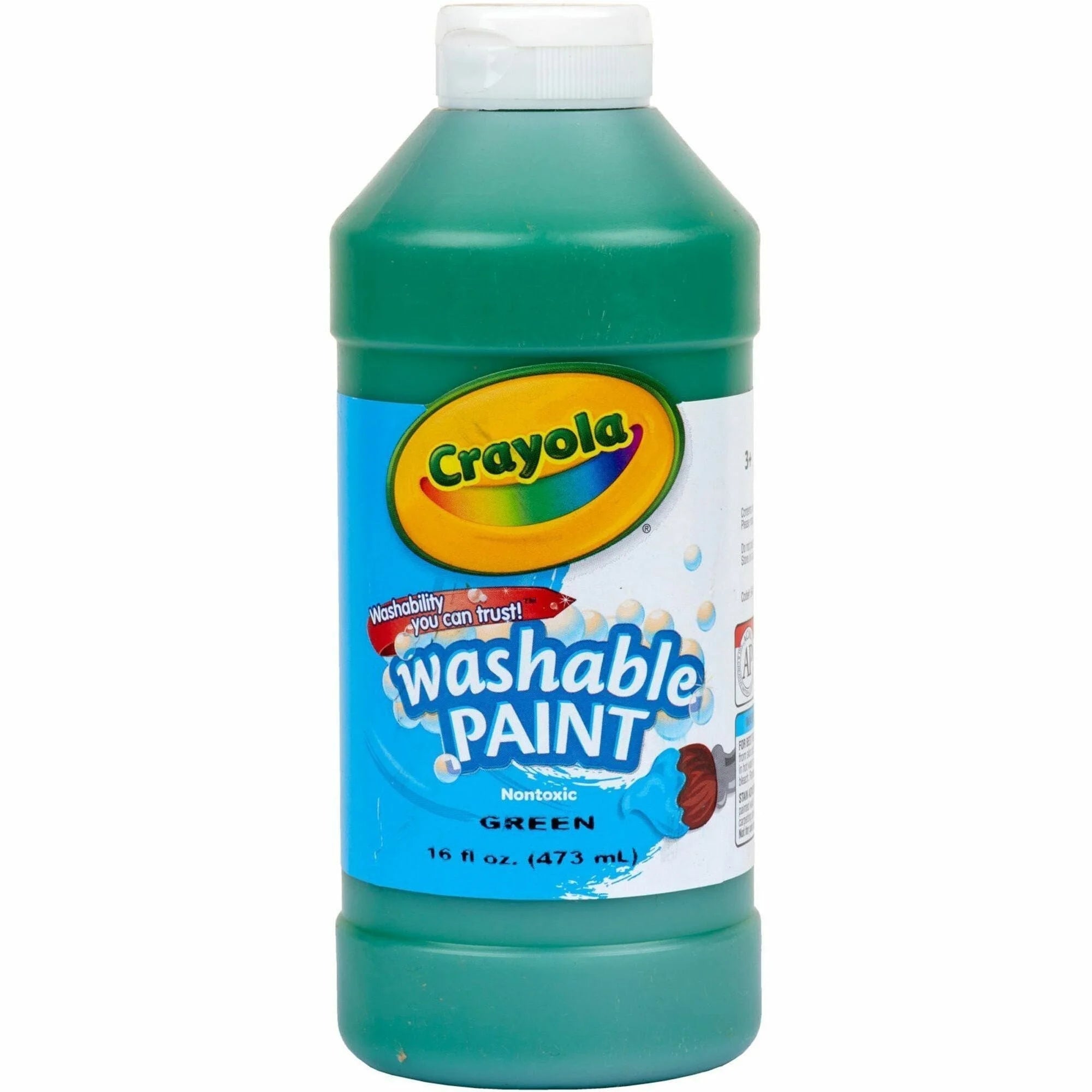 Crayola Green Washable Paint - 16 oz - Non-Toxic - 1 Each
