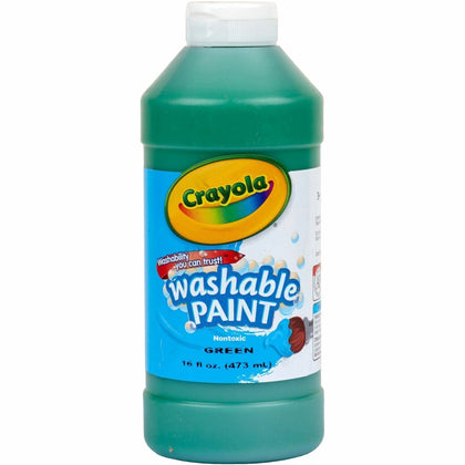 Crayola Green Washable Paint - 16 oz - Non-Toxic - 1 Each