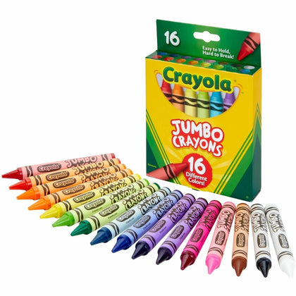 Crayola Jumbo Crayons: Assorted Colors - 16 Pack - Crayons