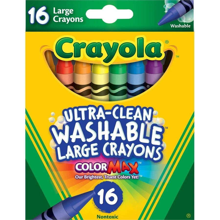 Crayola Kids Large Washable Crayons - Assorted Colors - 8/Box