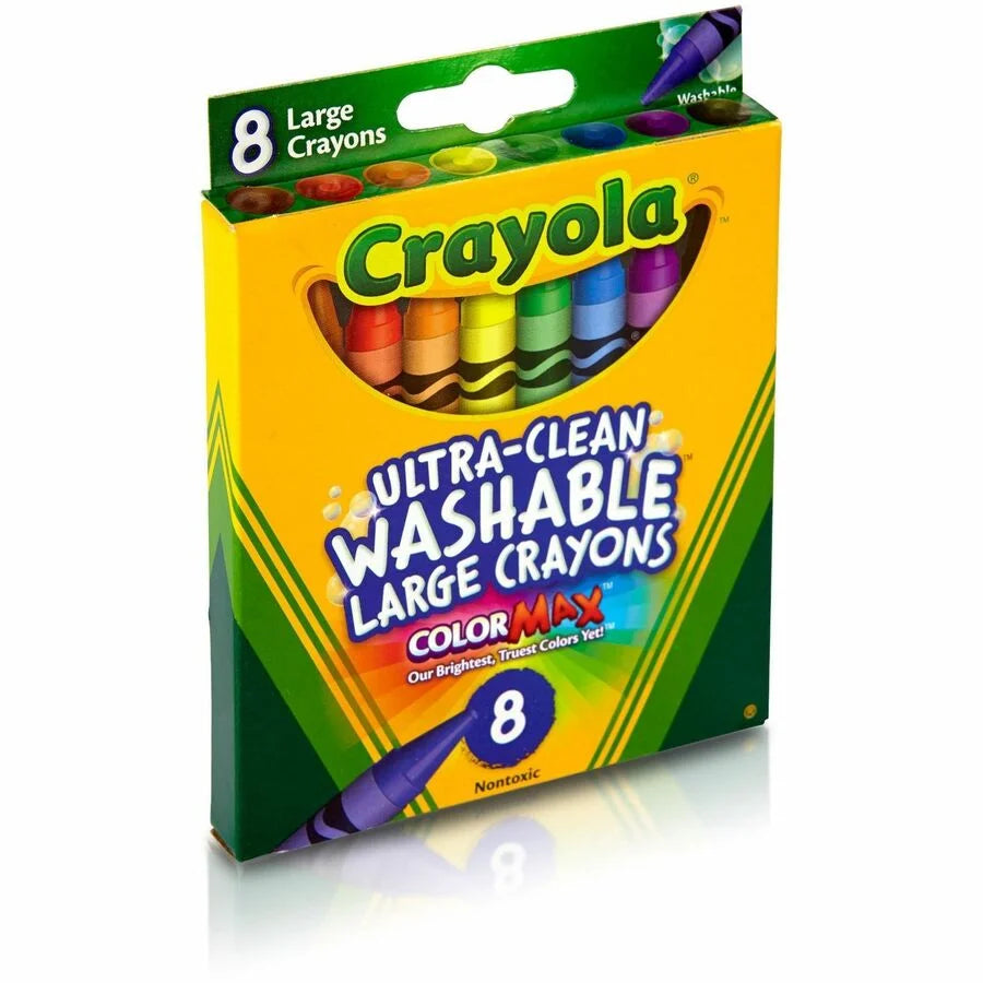Crayola Kids Large Washable Crayons - Assorted Colors - 8/Box