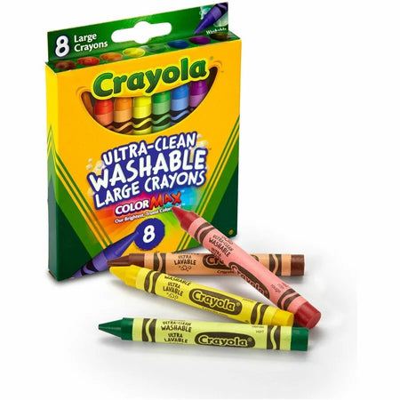 Crayola Kids Large Washable Crayons - Assorted Colors - 8/Box
