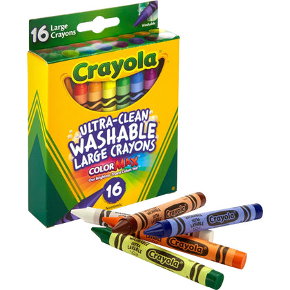 Crayola Large Washable Crayons - 16 Vibrant Colors