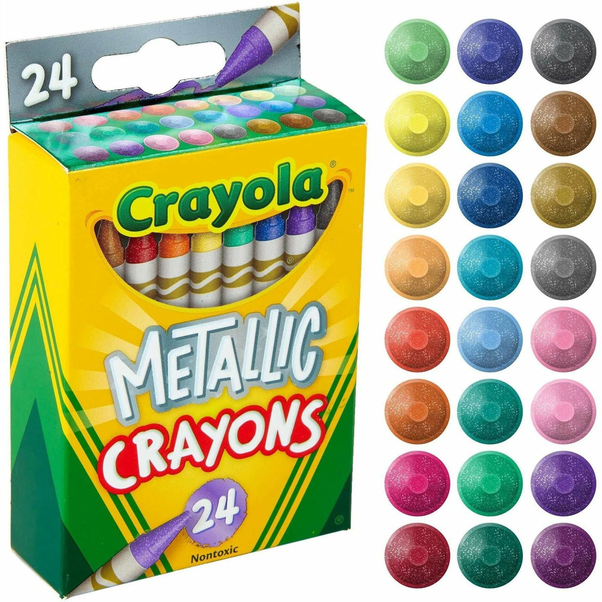Crayola Metallic Crayons: 24-Pack 1.1’’ Length - Crayons