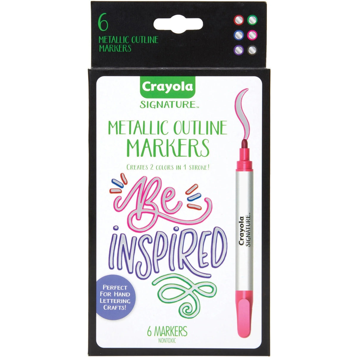 Crayola Metallic Outline Paint Markers - 6-Pack with Shiny Ink - Art