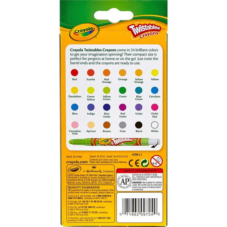Crayola Mini Twistables Crayons: 24 Count Set for Kids - Crayons