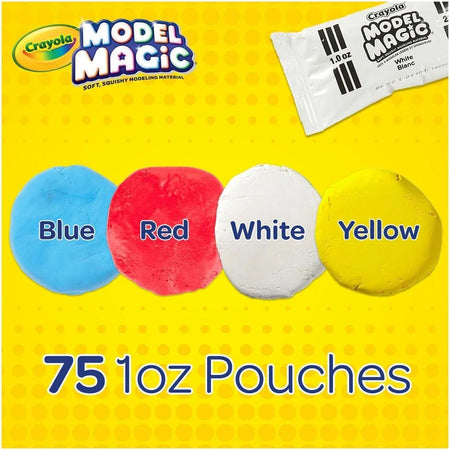 Crayola Model Magic Classpack: 4-Color Clay Craft Set - 75 Pieces - Modeling