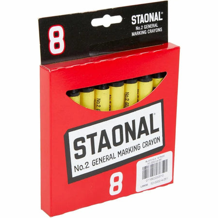 Crayola No. 2 Staonal Black Wax Crayons - 5’’ Length x 0.6’’ Diameter - 8/Box