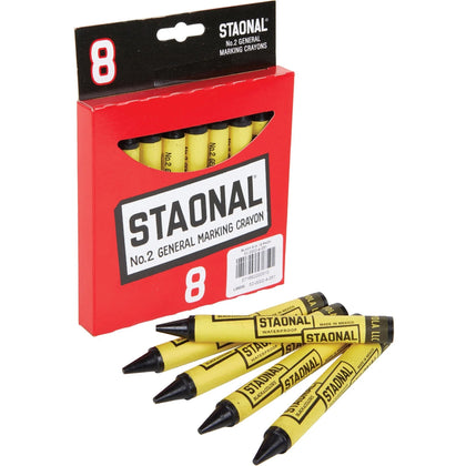 Crayola No. 2 Staonal Black Wax Crayons - 5’’ Length x 0.6’’ Diameter - 8/Box