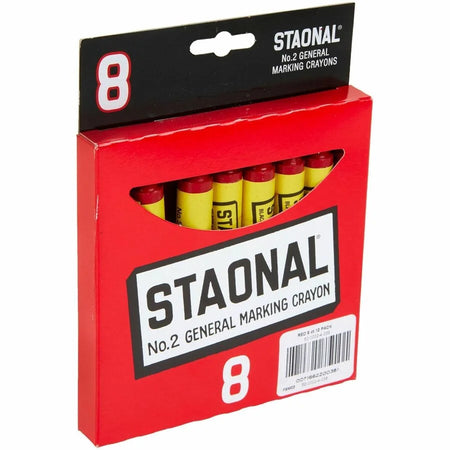 Crayola No. 2 Staonal Red Wax Crayons - 5’’ Length - 8/Box
