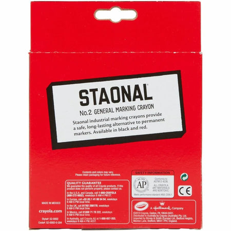 Crayola No. 2 Staonal Red Wax Crayons - 5’’ Length - 8/Box