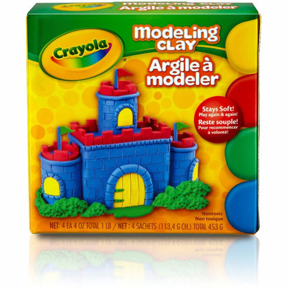 Crayola Non-Drying Modeling Clay - Craft Set - 4 Colors - Pack