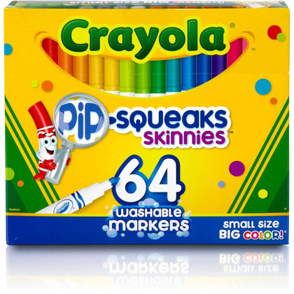 Crayola Pip-Squeaks Washable Markers - 64 Conical Point Set - Art