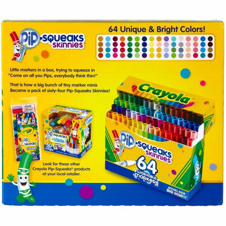 Crayola Pip-Squeaks Washable Markers - 64 Conical Point Set - Art