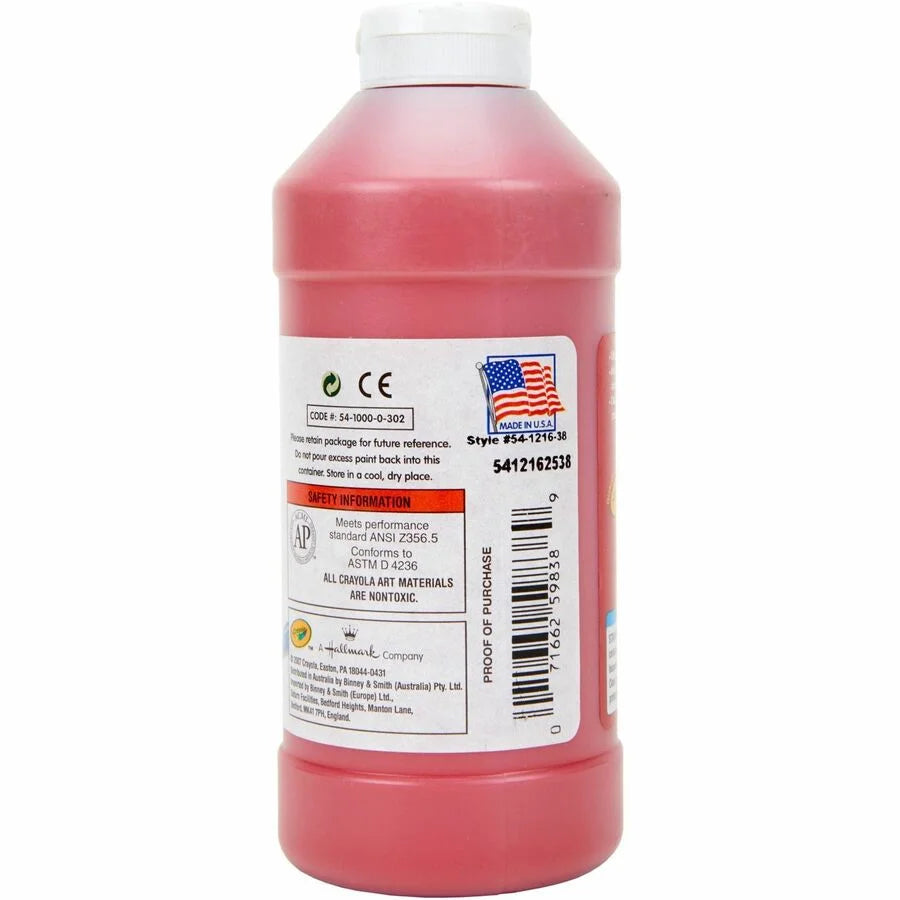 Crayola Premier Tempera Paint: Red 16 oz - Vibrant Color for Art Projects - Paint