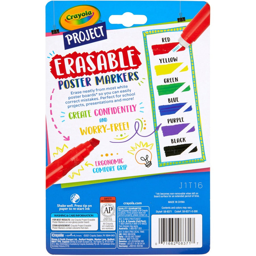 Crayola Project Erasable Poster Markers - Rear