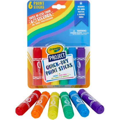Crayola Quick-Dry Paint Sticks: Assorted Colors - 6 Pack