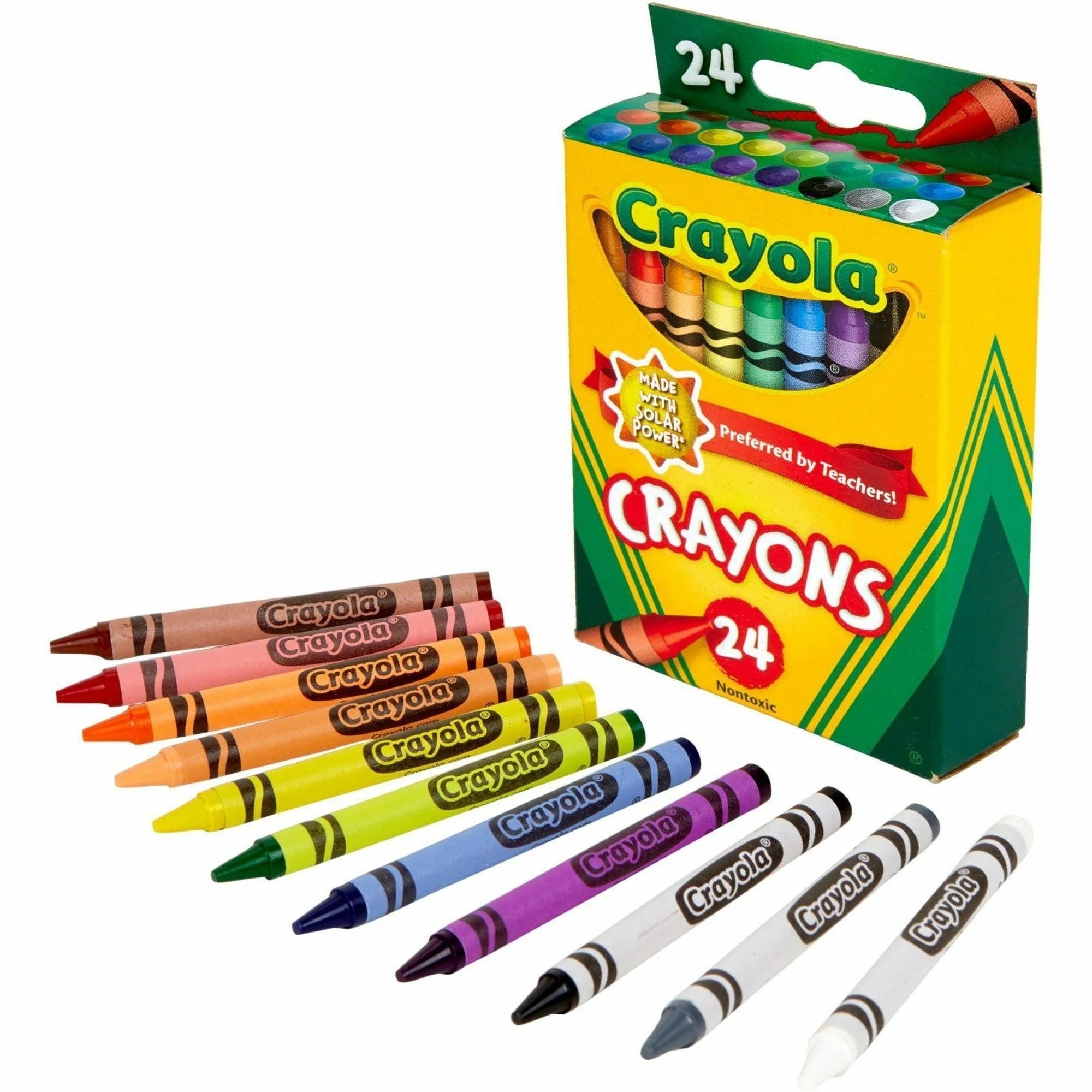 Crayola Regular-Size Crayons: Assorted Colors - 24/Box - Crayons