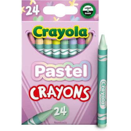 Crayola Regular Size Pastel Crayon Set - 24 Colors - Crayons