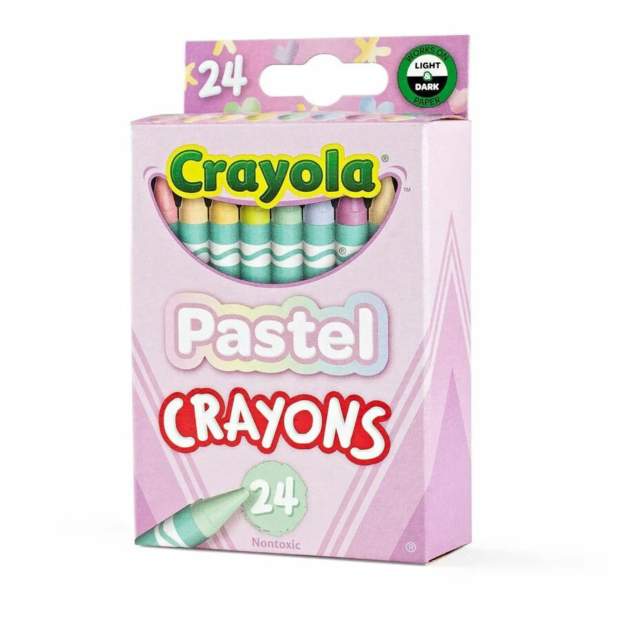 Crayola Regular Size Pastel Crayon Set - 24 Colors - Crayons