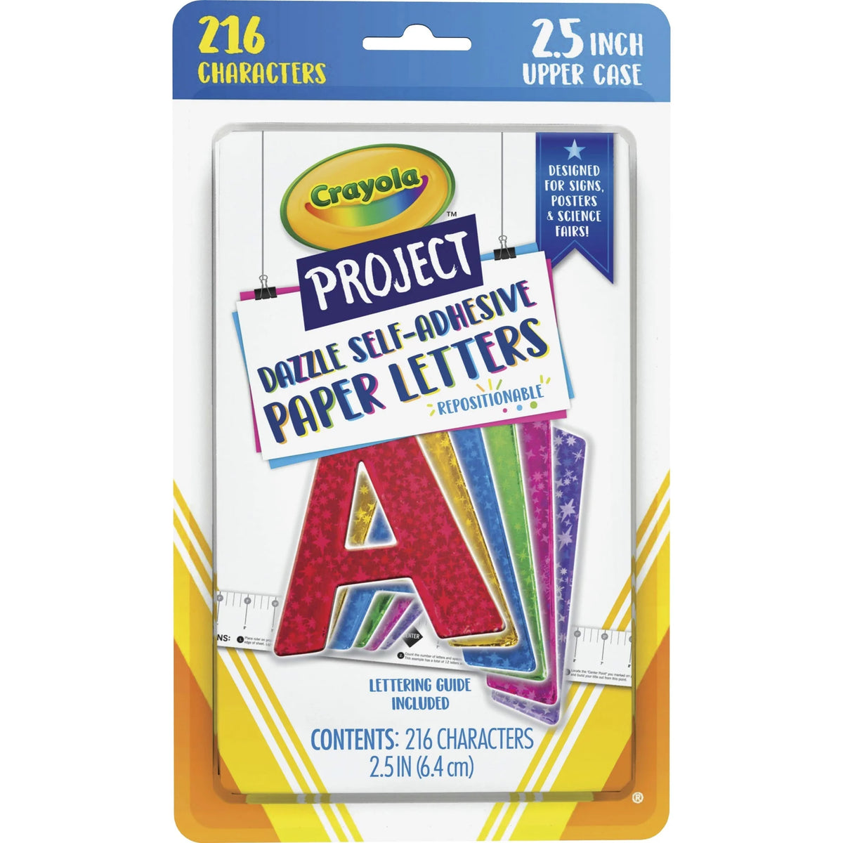 Crayola Self-adhesive Paper Letters - 2.50’’ Height - 216 Pack - & Numbers