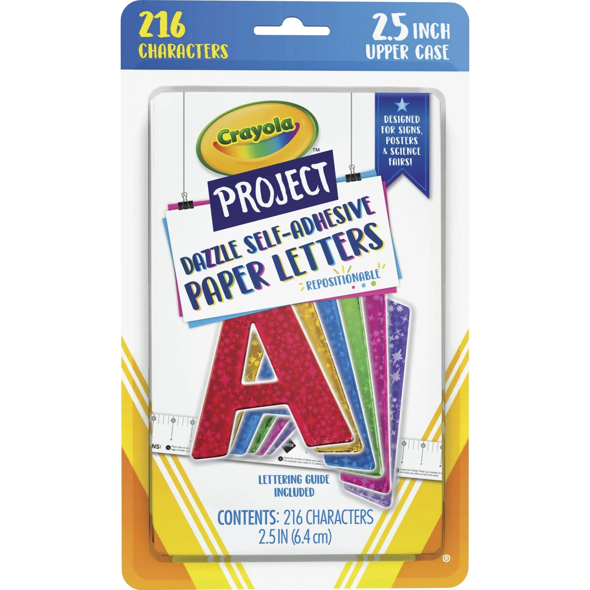 Crayola Self-adhesive Paper Letters - 2.50’’ Height - 216 Pack - & Numbers