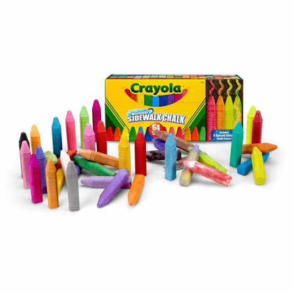Crayola Sidewalk Chalk: Washable Assorted Colors - 64 Count Box - Chalks