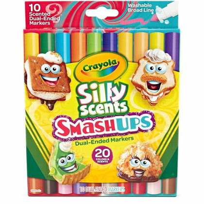 Crayola Silly Scents Dual-Ended Markers: Broad Point Washable Multi Ink - 10 Pack - Art Markers