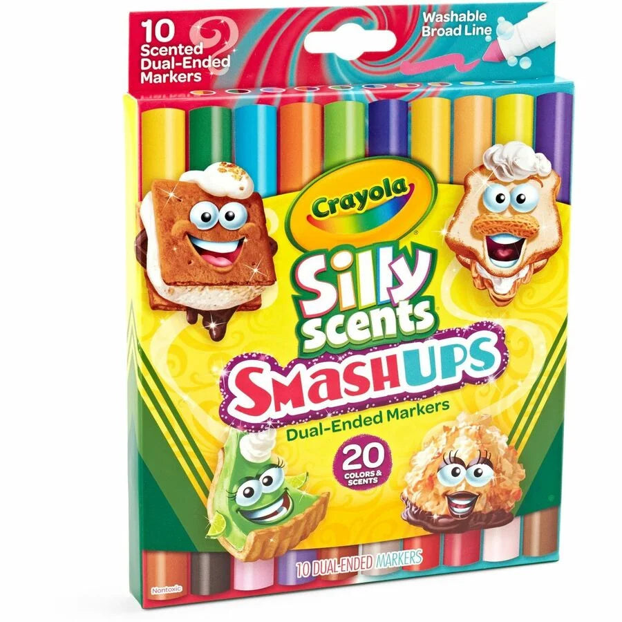 Crayola Silly Scents Dual-Ended Markers: Broad Point Washable Multi Ink - 10 Pack - Art Markers