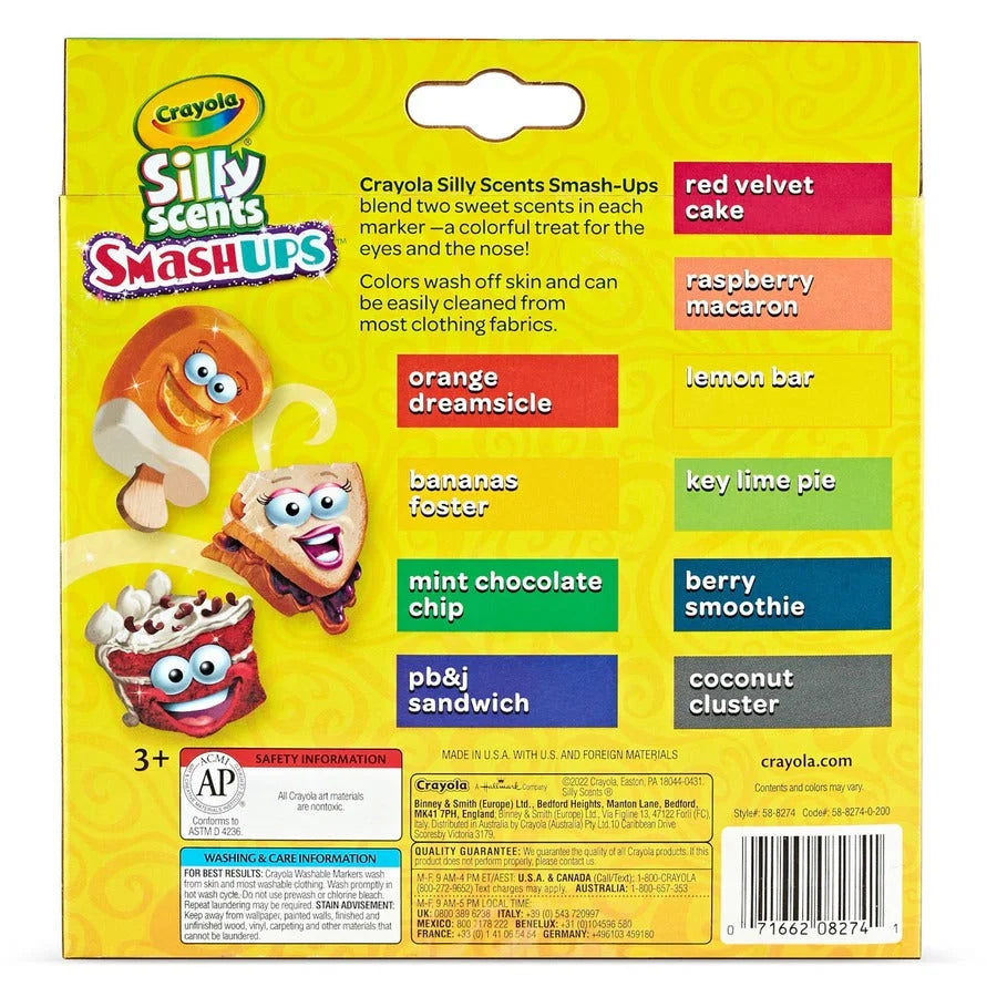 Crayola Silly Scents Slim Washable Markers - Broad Point - 10 Pack - Art