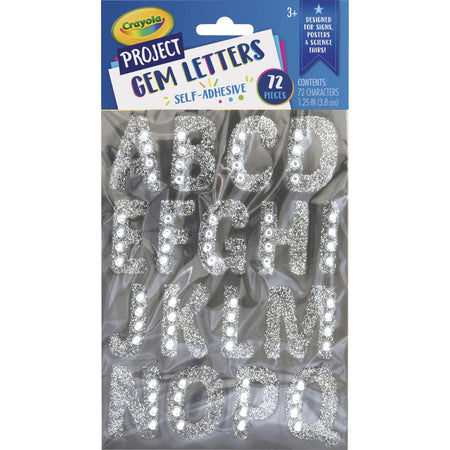 Crayola Sparkling Gems Sticker Letters - Silver - 72 Pack - Stickers