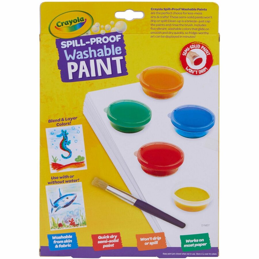 Crayola Spill Proof Washable Paint Set - Rear