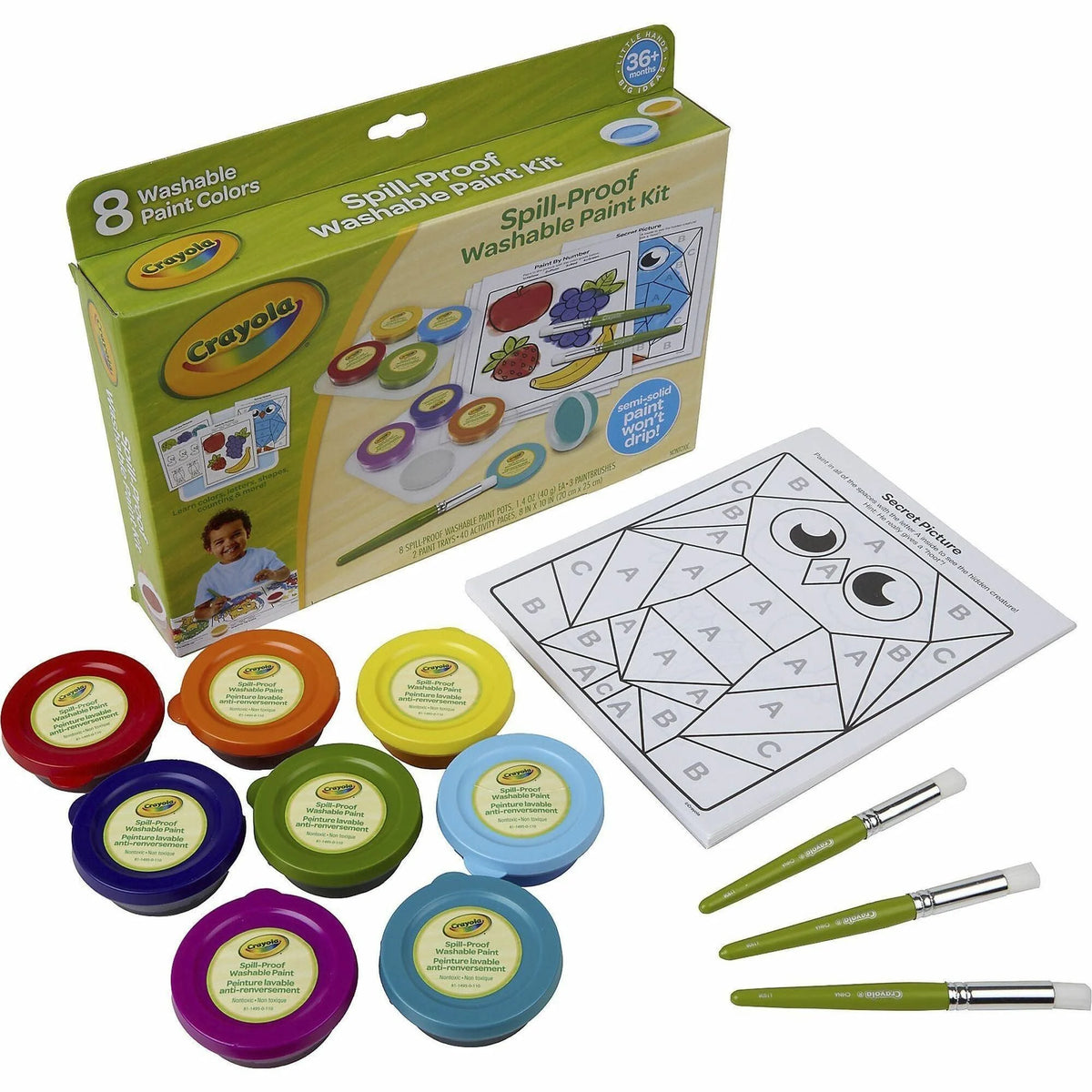 Crayola Spill Proof Washable Paint Set: Art & Craft Fun for 3-Year-Olds