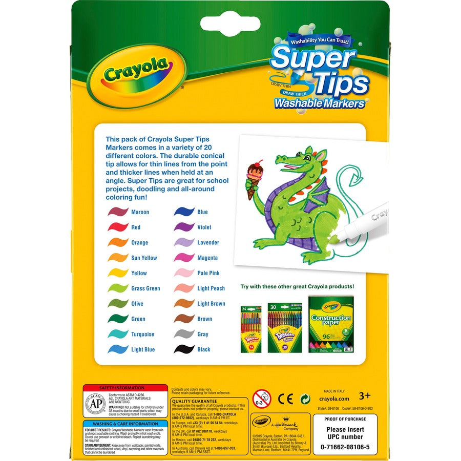 Crayola Super Tips Washable Markers - Rear