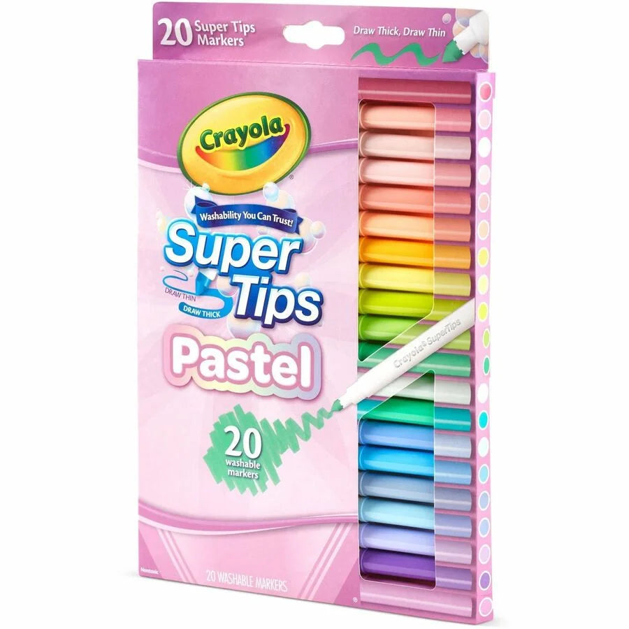Crayola SuperTips Washable Markers - 20 Pack - Non-Toxic & Vibrant - Art