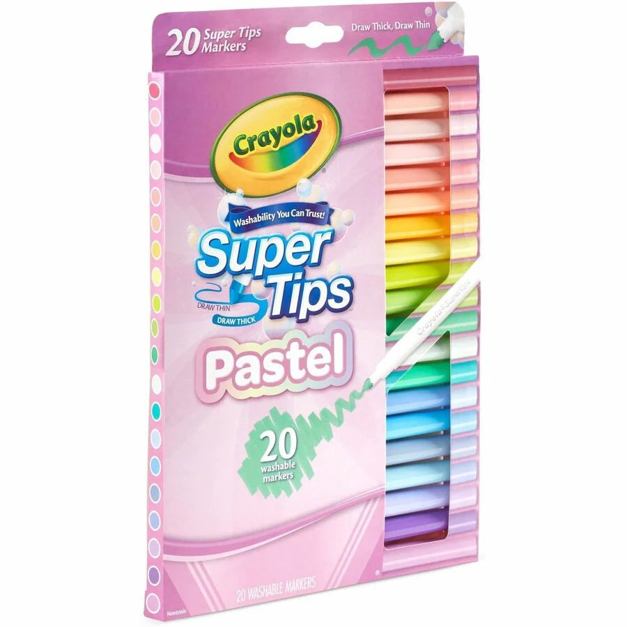 Crayola SuperTips Washable Markers - 20 Pack - Non-Toxic & Vibrant - Art