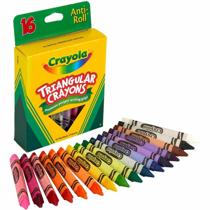 Crayola Triangular Anti-roll Crayons - Assorted Colors - 16