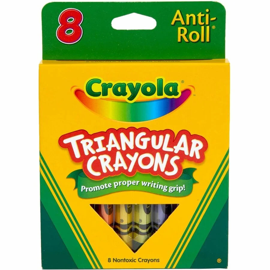 Crayola Triangular Anti-roll Crayons - Assorted Colors - 8